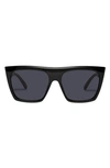 Le Specs The Thirst 58mm Gradient Square Sunglasses In Black & Smoke Mono