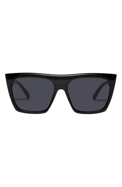 Le Specs The Thirst 58mm Gradient Square Sunglasses In Black / Smoke Mono