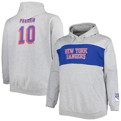 Profile Men's Artemi Panarin Heather Gray New York Rangers Big And Tall Player Pullover Hoodie