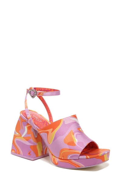 Circus By Sam Edelman Miranda Platform Ankle Strap Sandal In Orange Popsicle Disco Multi