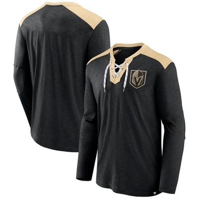 Fanatics Branded Black Vegas Golden Knights Special Edition 2.0 Long Sleeve Lace-up T-shirt In Black,gold