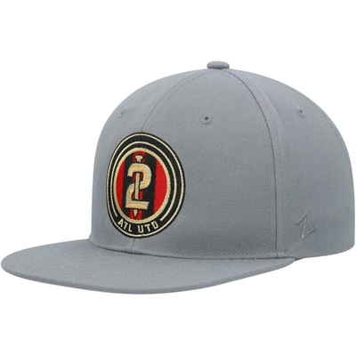 Zephyr Gray Atlanta United Fc Logo Snapback Hat