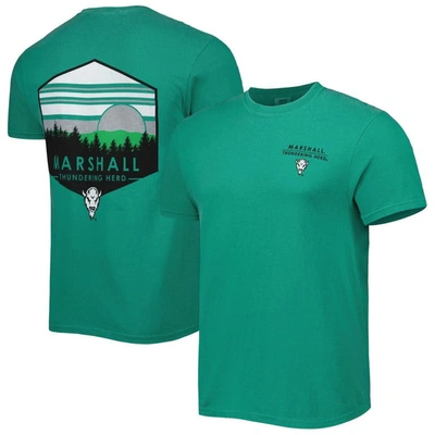 Image One Green Marshall Thundering Herd Landscape Shield T-shirt