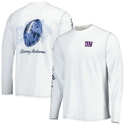 Tommy Bahama White New York Giants Laces Out Billboard Long Sleeve T-shirt