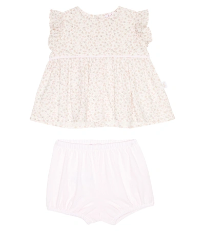 Il Gufo Baby Girls Pink Floral Shorts Set