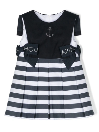 Lapin House Babies' Girls Navy Blue Striped Sailor Dress