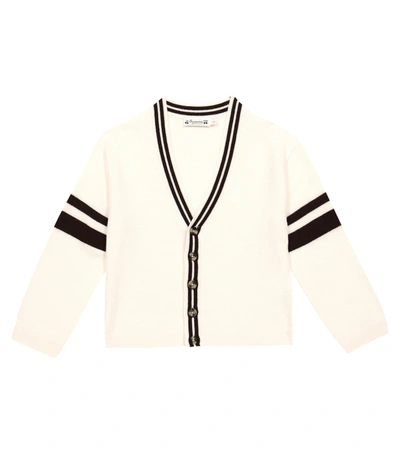 Bonpoint Teen Boys Ivory Wool Cardigan In Blanc
