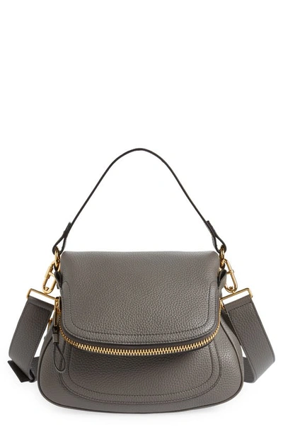 Tom Ford Jennifer Medium Grained Leather Shoulder Bag In Graphite