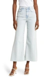 7 For All Mankind Wide-leg Cropped Comfort Stretch Jeans In Soleil