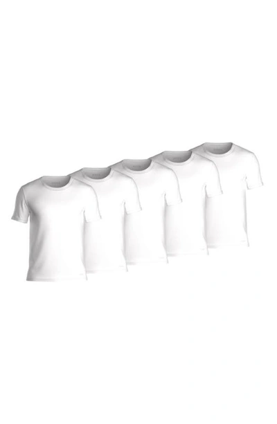 Hugo Boss Authentic Crewneck Tees, Pack Of 5 In White