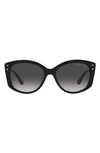 Michael Kors Charleston 54mm Gradient Round Sunglasses In Black