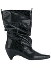 Stella Mccartney Runway Snake-embossed Boot In Black