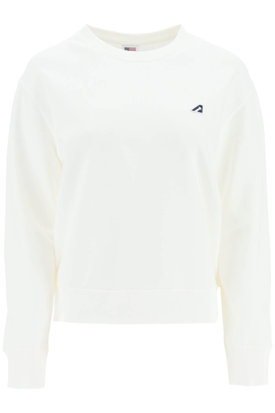 Autry Cotton Logo-patch Sweatshirt In White