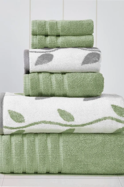 Modern Threads Yard Dyed 6-piece Towel Set In Sage Green