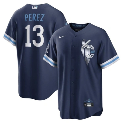 Nike Salvador Perez Navy Kansas City Royals 2022 City Connect Replica Player Jersey