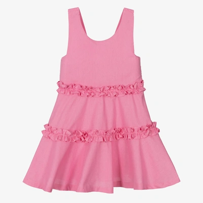 Lapin House Babies' Girls Pink Cotton Ruffle Dress