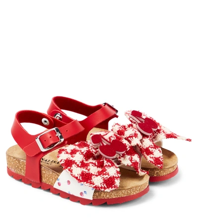 Monnalisa Kids' Girls Red Tweed Cherry Sandals