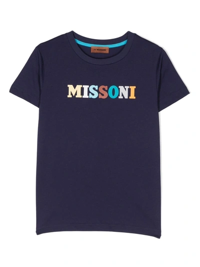 Missoni Teen Navy Blue Logo T-shirt