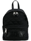 Moschino Gesteppter Rucksack Mit Logo In Black