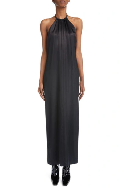 Acne Studios Satin Maxi Dress In Black