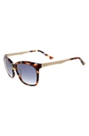 Oscar De La Renta 55mm Cat Eye Combination Sunglasses In Blue Demi