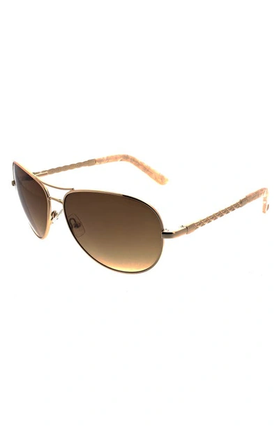 Oscar De La Renta 60mm Aviator Sunglasses In Gold