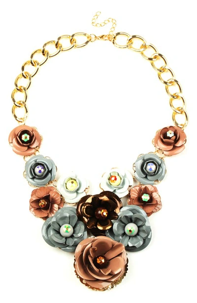 Eye Candy Los Angeles New Fall Flower Collar Necklace In Multicolor