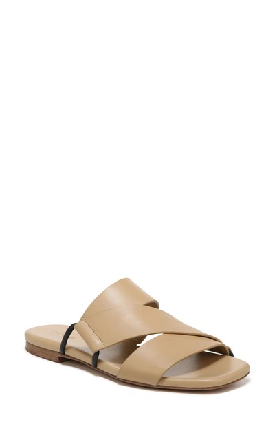 Vince Women's Dulan Slip On Asymmetrical Slide Sandals In Beige