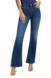 Good American Good Legs Cropped High-rise Bootcut Jeans In Blue