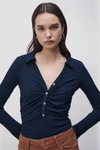 Jonathan Simkhai Allen Shaping Rib Bodysuit In Midnight