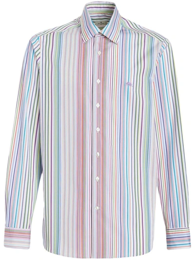 Etro All-over Stripe-print Shirt In Multicolor