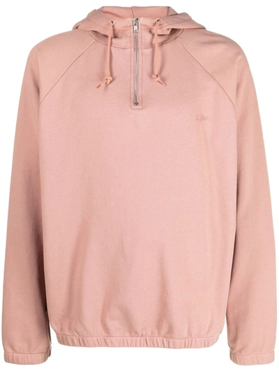 Apc Ethan Half-zip Hoodie In Fad Rose Poudre