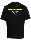Prada Triangle-print Cotton T-shirt In Multi-colored