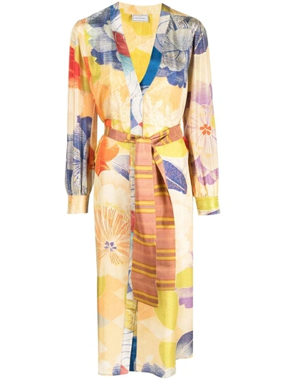 Pierre-louis Mascia Abstract-print Shirt Dress In Multicolor