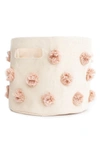 Pehr Mini Pompom Canvas Bin In Peony Pink
