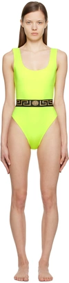 Versace Swim One-piece In Acid Yellow Black