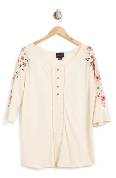Forgotten Grace Floral Embroidered Blouse In Ivory