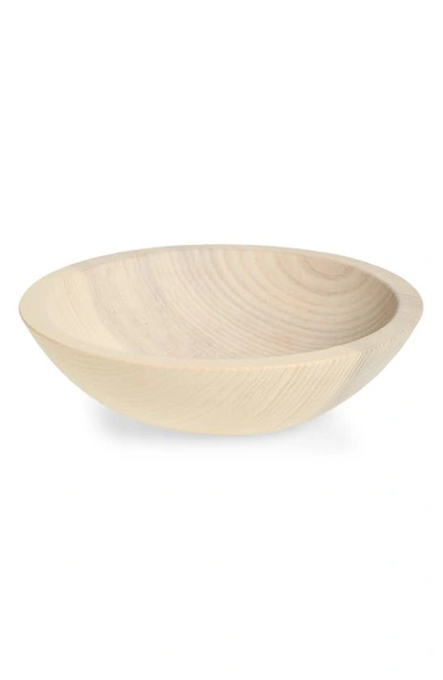 Farmhouse Pottery 7" Crafted Wooden Bowl In White