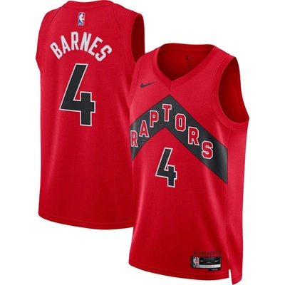 Nike Unisex  Scottie Barnes Red Toronto Raptors Swingman Jersey