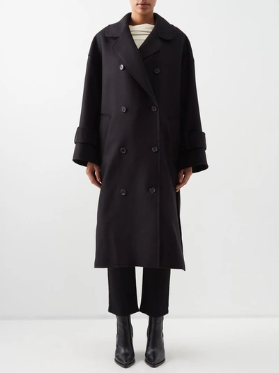 Khaite Fallon Wool Blend Coat In Black