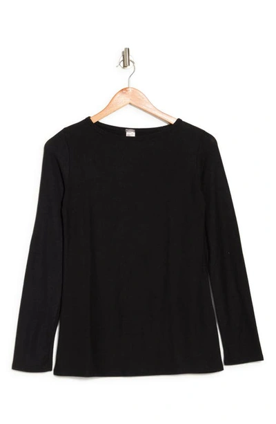 Go Couture Boatneck Spring Pullover In Black Print 1