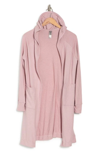 Go Couture Open Front Long Cardigan In Gossamer Pink