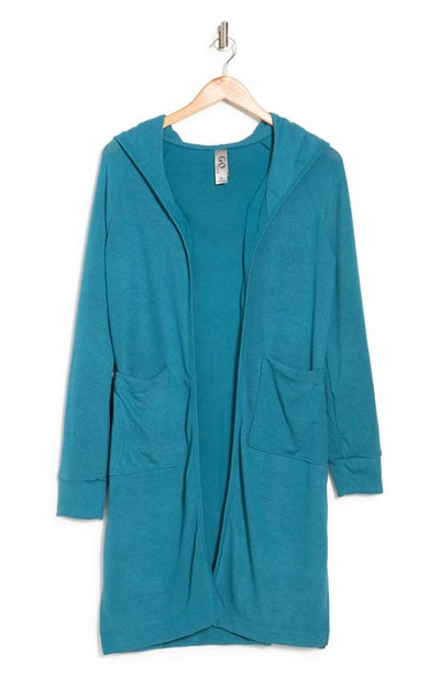 Go Couture Open Front Long Cardigan In Skydiver