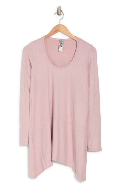 Go Couture Asymmetrical Swing Sweater In Gossamer Pink