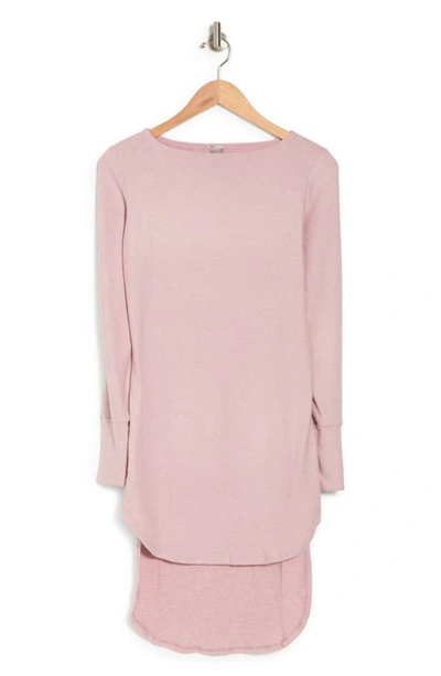 Go Couture Boatneck High/low Hem Tunic Top In Gossamer Pink
