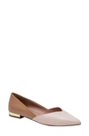 Linea Paolo Nasya Pointed Toe Flat In Pale Pink/ Desert