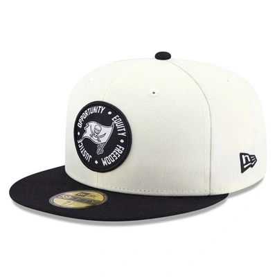 New Era Men's  Cream, Black Tampa Bay Buccaneers 2022 Inspire Change 59fifty Fitted Hat In Cream,black