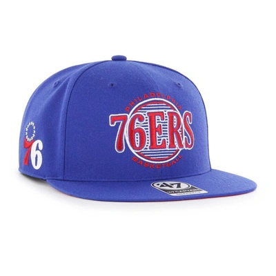 47 ' Royal Philadelphia 76ers High Post Captain Snapback Hat