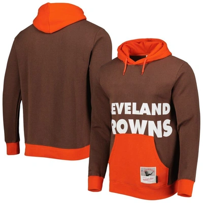 Mitchell & Ness Men's  Brown Cleveland Browns Big Face 5.0 Pullover Hoodie