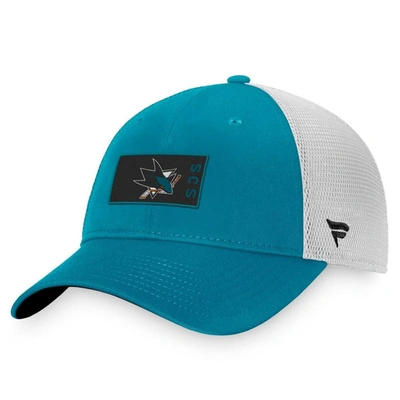 Fanatics Branded Teal/white San Jose Sharks Authentic Pro Rink Trucker Snapback Hat In Teal,white